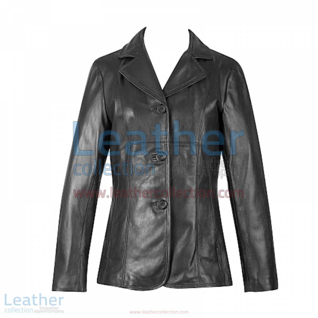 3 Button Lambskin Blazer | lambskin blazer