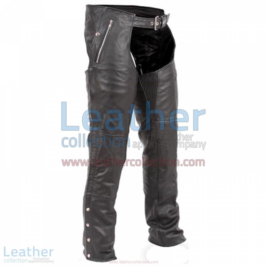 Black Premium Biker Leather Chaps | leather chaps