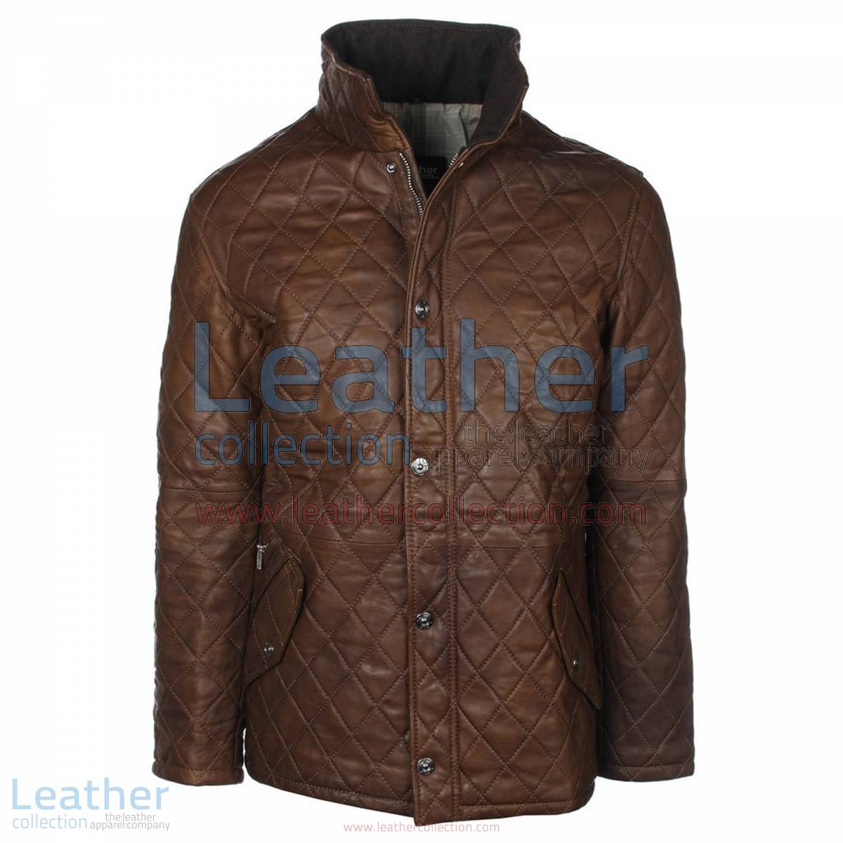 Brown Diamond Leather Jacket