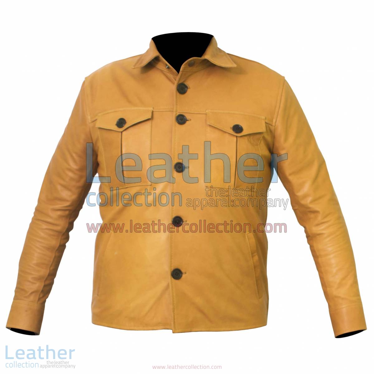 Buttoned Front Lamb Skin Shirt Style Jacket | lambskin jacket,shirt jacket