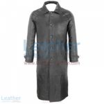 Classic Black Leather Trench Coat | black leather trench coat