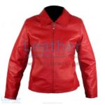 Classic Ladies Red Leather Jacket | classic leather jacket