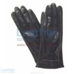 Decorative Stitching Ladies Black Leather Gloves | ladies black leather gloves