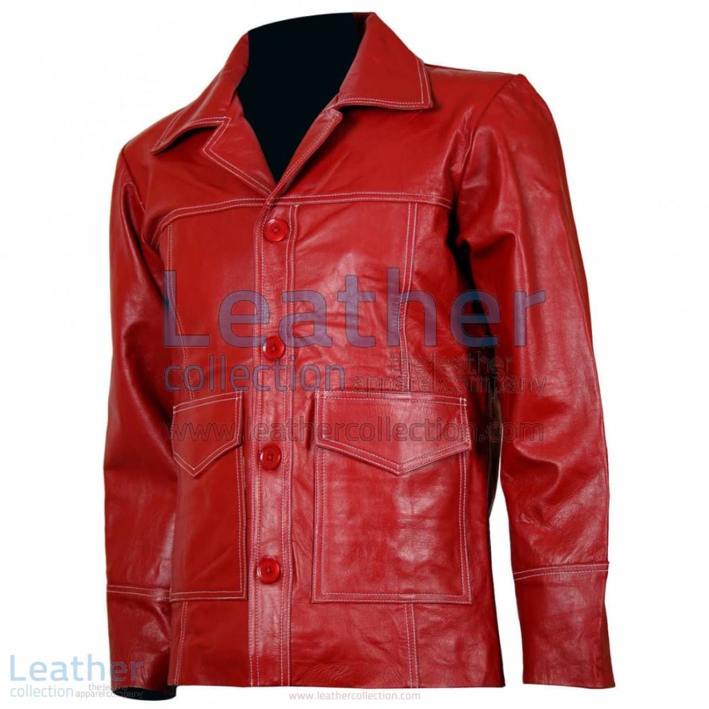 Fight Club Original Red Leather Jacket | fight club jacket