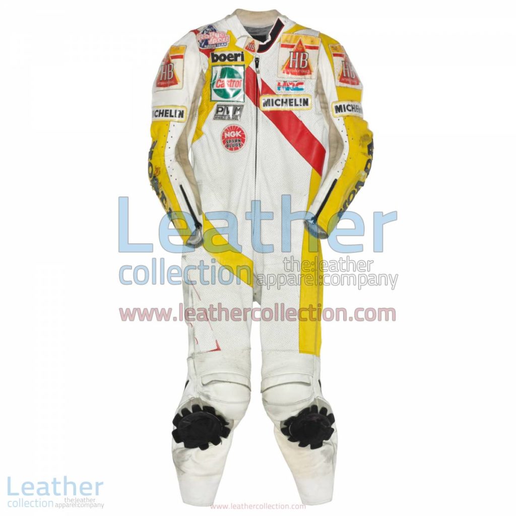 Helmut Bradl HB Honda GP 1989 Motorcycle Leathers | honda motorcycle leathers