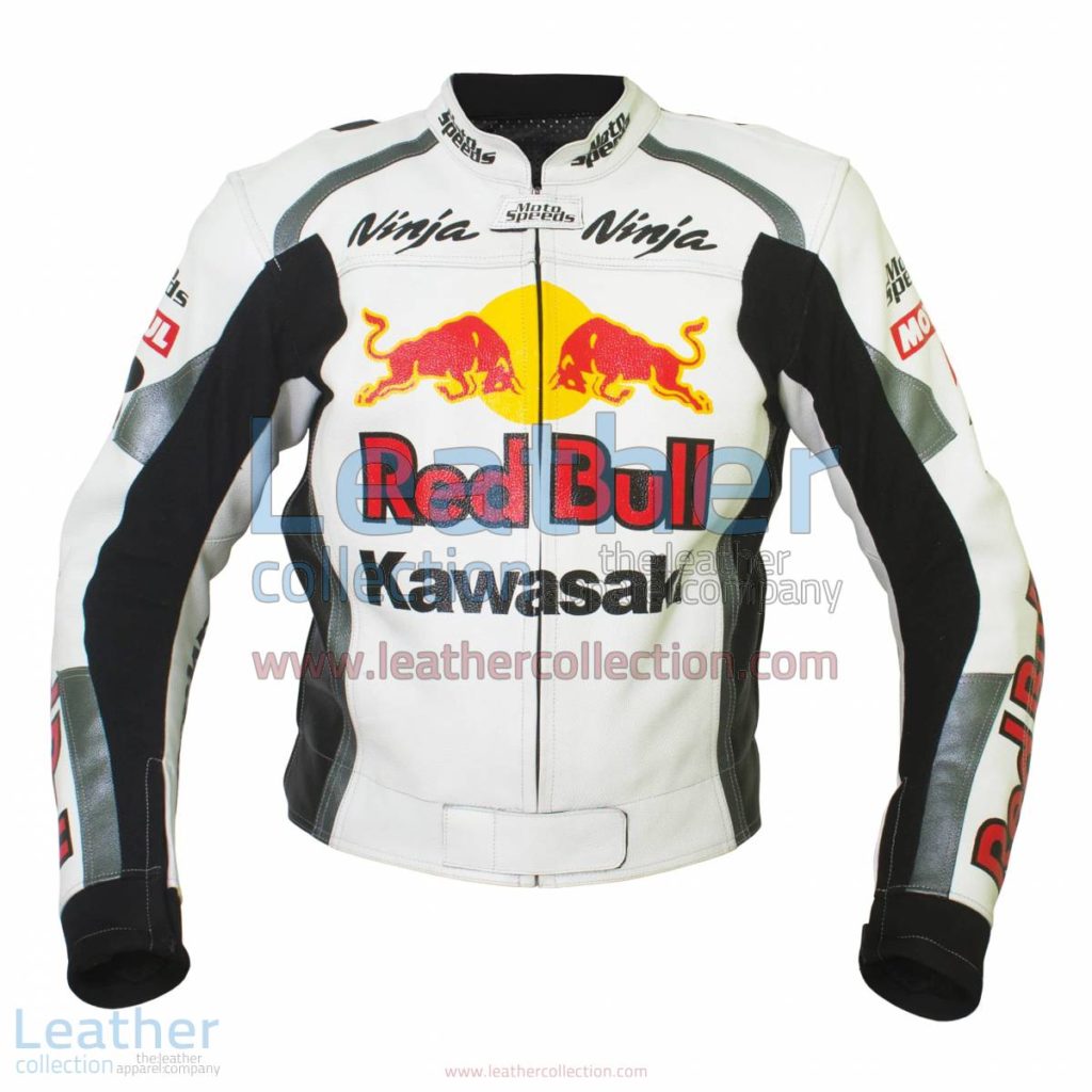 Kawasaki Ninja Red Bull Motorbike Leather Jacket | Red Bull jacket