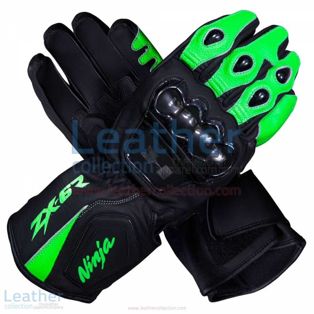 Kawasaki Ninja ZX-6R Leather Motorcycle Gloves | Kawasaki Ninja ZX-6R leather motorcycle gloves