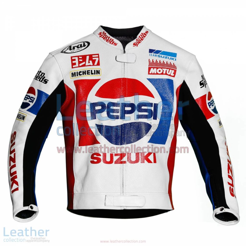Kevin Schwantz Pepsi Suzuki GP 1988 Motorbike Jacket | Kevin Schwantz Pepsi Suzuki GP 1988 motorcycle Jacket