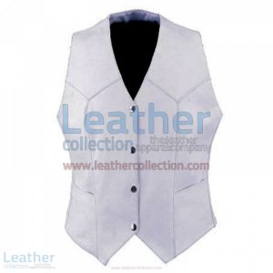 Ladies Vintage White Fashion Leather Vest | vintage vest