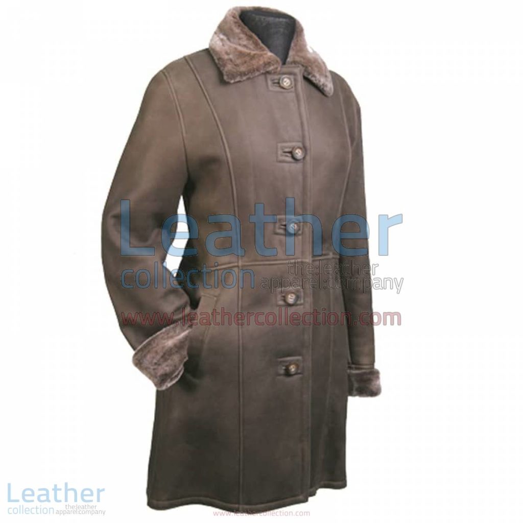 Long Leather Fur lined Coat | fur lined coat