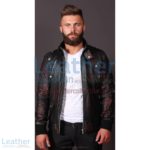 Men Devil Perforated Bomber Jacket | perforated bomber jacket