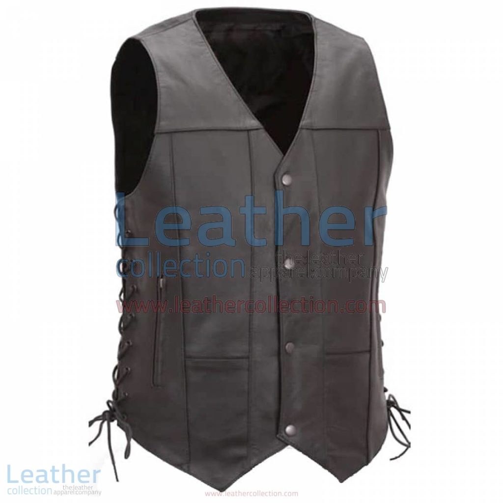 Mens Biker Vest with Gun Concealment Pocket | mens biker vest