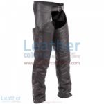Premium Black Leather Motorbike Chaps | Premium Black Leather motorcycle Chaps