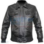 Rib Knit Retro Leather Jacket | retro leather jacket