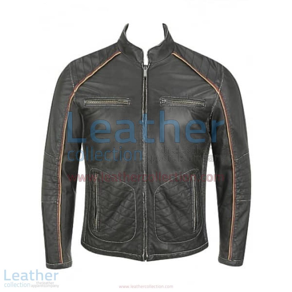 Semi Motorbike Casual Leather Piping Jacket | piping jacket