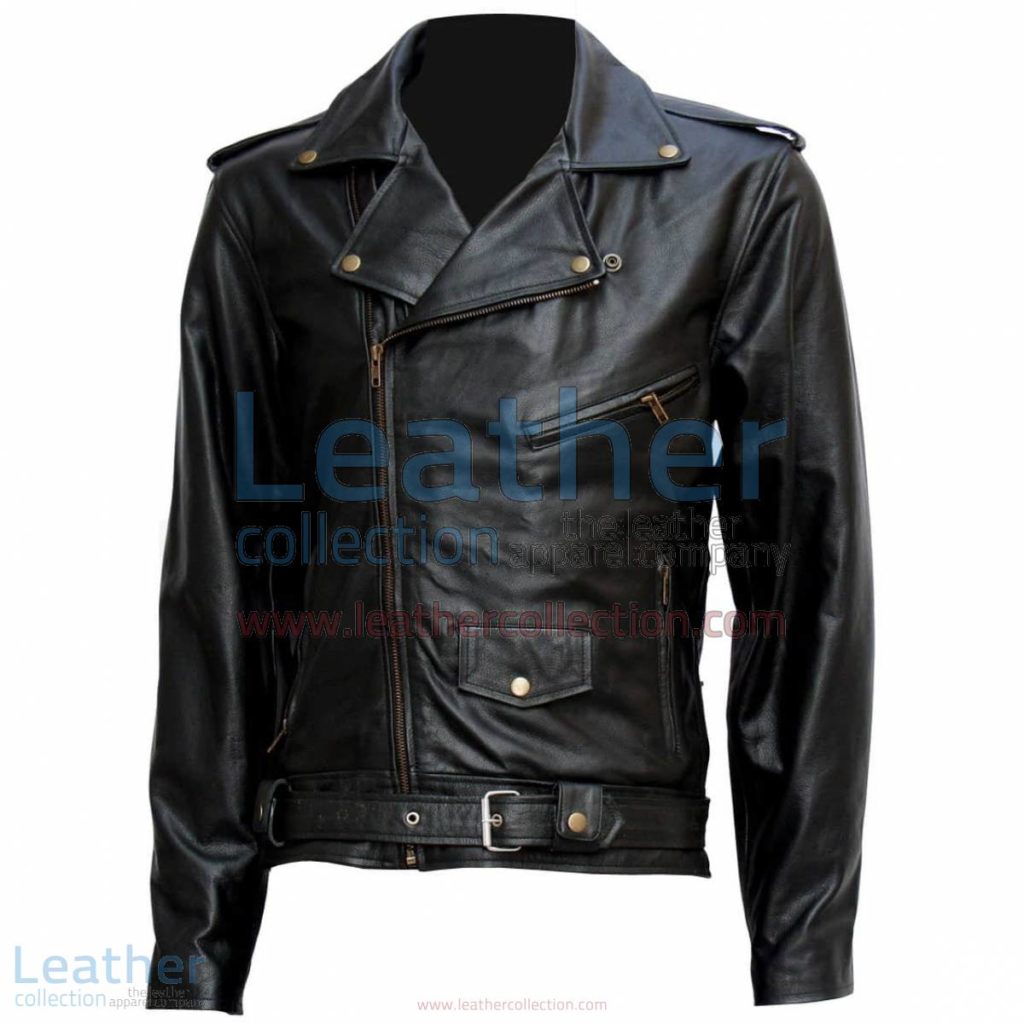Terminator " Arnold " Biker Leather Jacket | biker leather jacket
