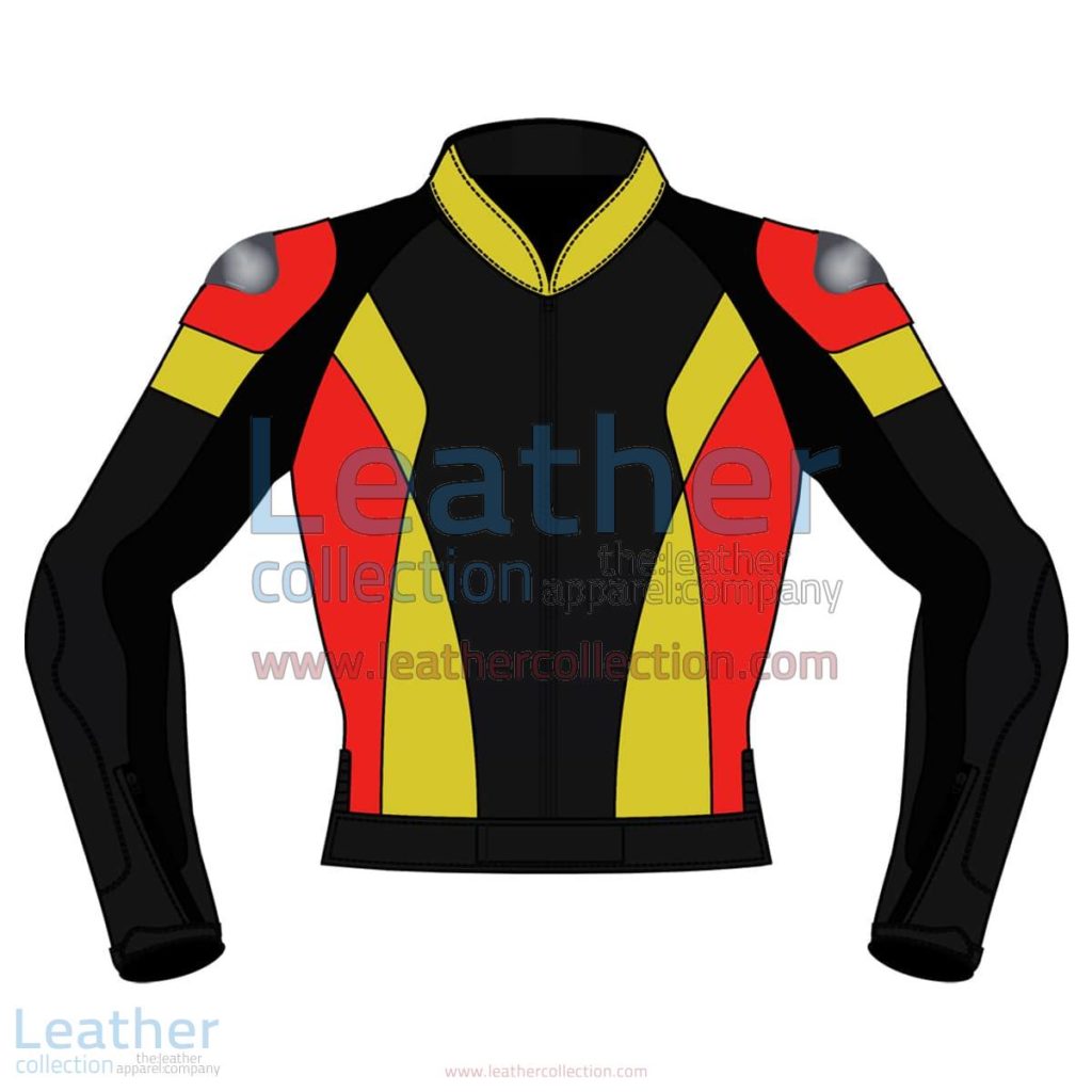 Tri Color Motorbike Leather Jacket For Men | Tri Color motorcycle Leather Jacket For Men