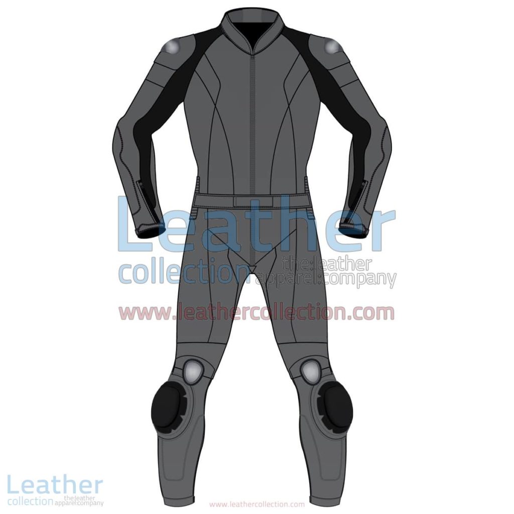 Uni Color Two-Piece Motorbike Leather Suit For Men | Uni Color Two-Piece motorcycle Leather Suit For Men