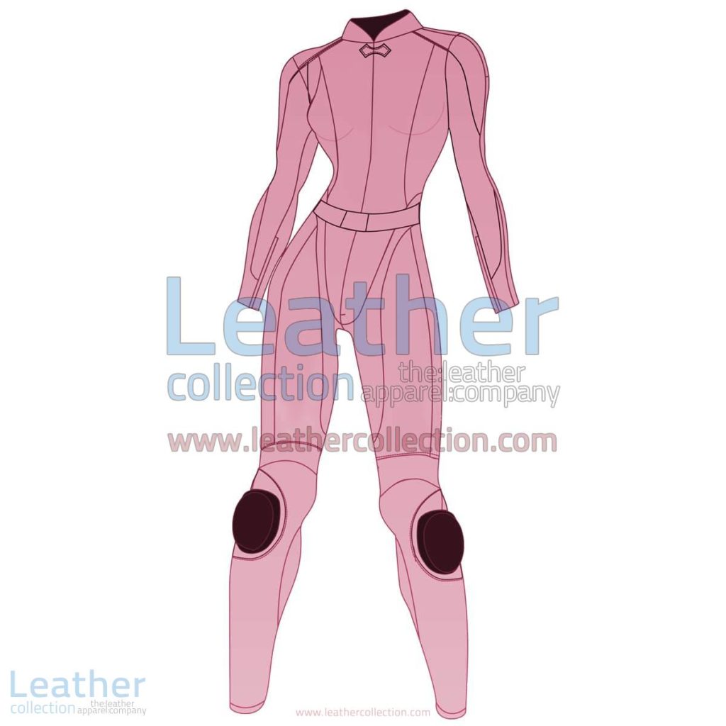 Uni Color Two-Piece Motorbike Leather Suit For Women | Uni Color Two-Piece motorcycle Leather Suit For Women