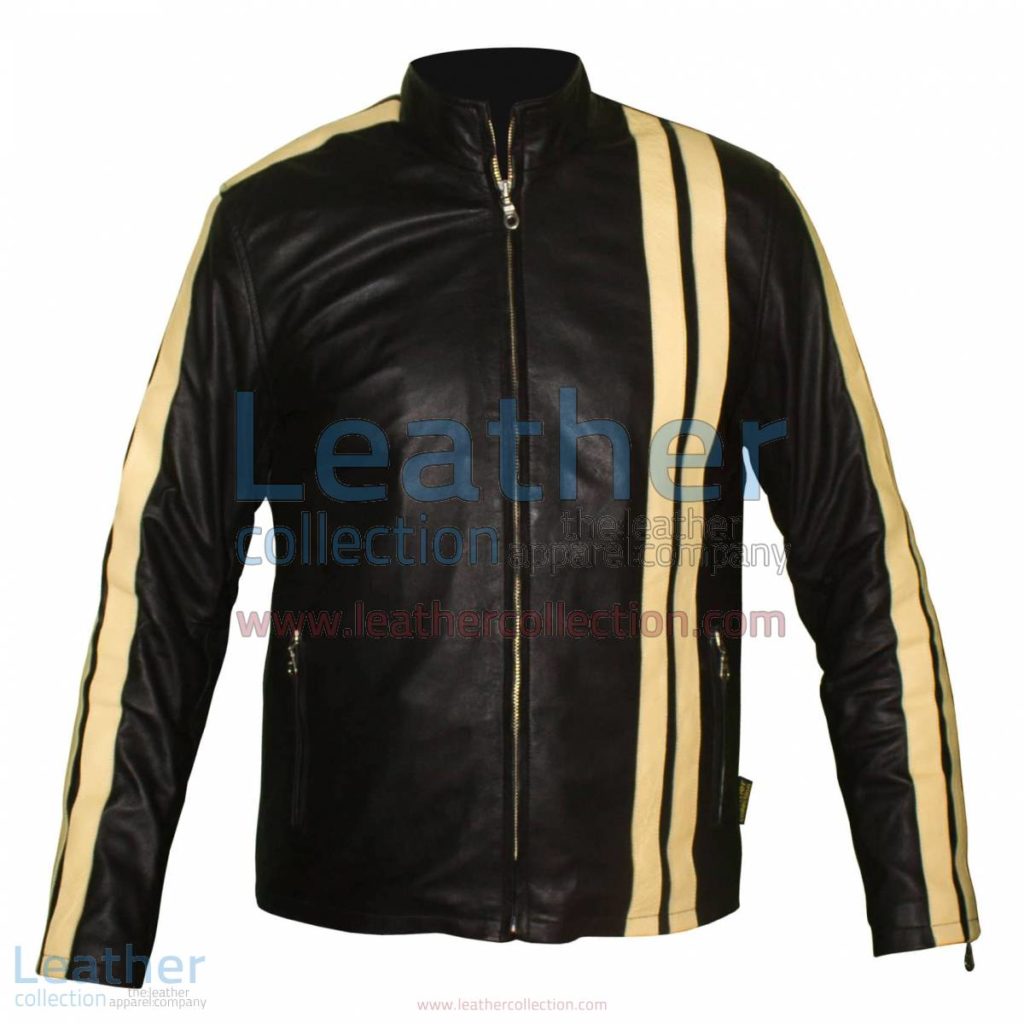 Vertical Stripe Jacket of Leather | stripe jacket