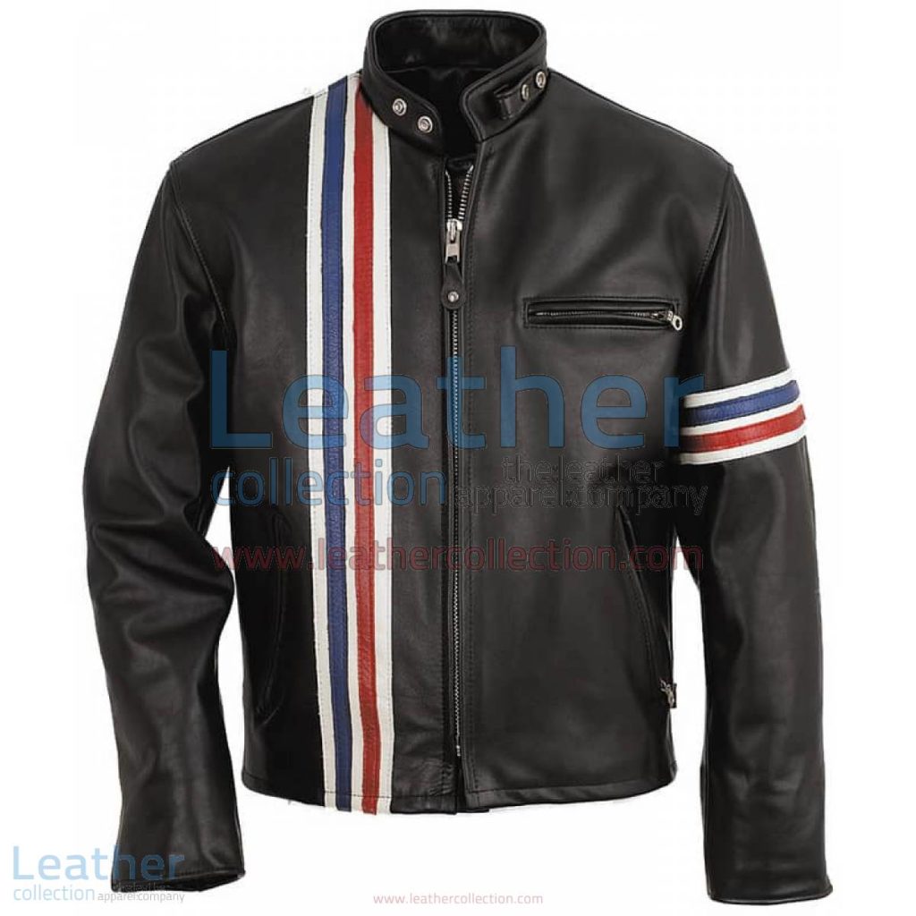 Vertical Strips Biker Fashion Leather Jacket | biker fashion