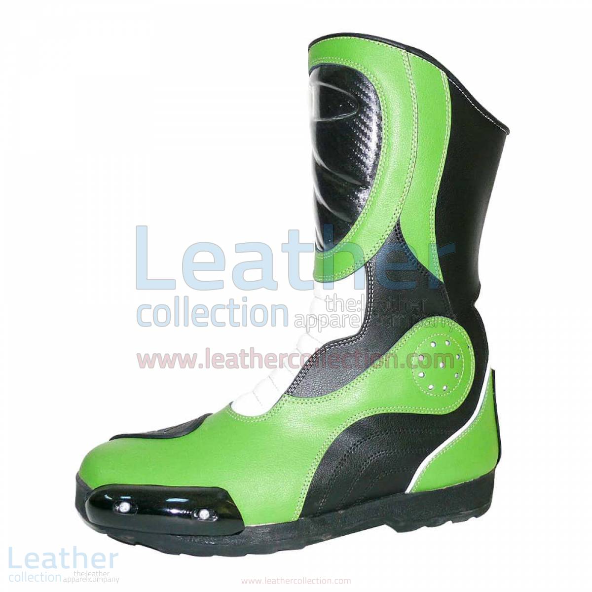 Bravo Green Leather Biker Boots –  Boot