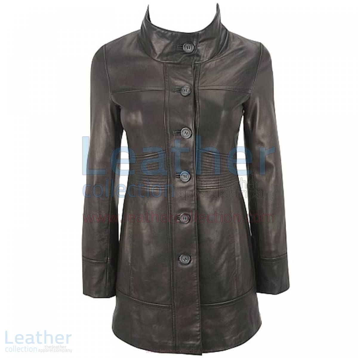 Ladies 3/4 Length Coat With Trapunto Stitched Waist