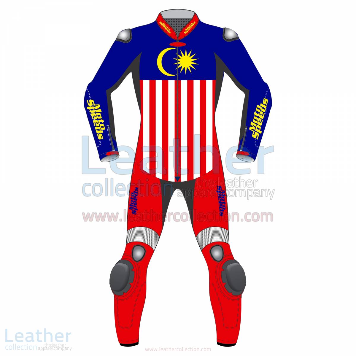 Malaysia Flag Leather Motorbike Suit