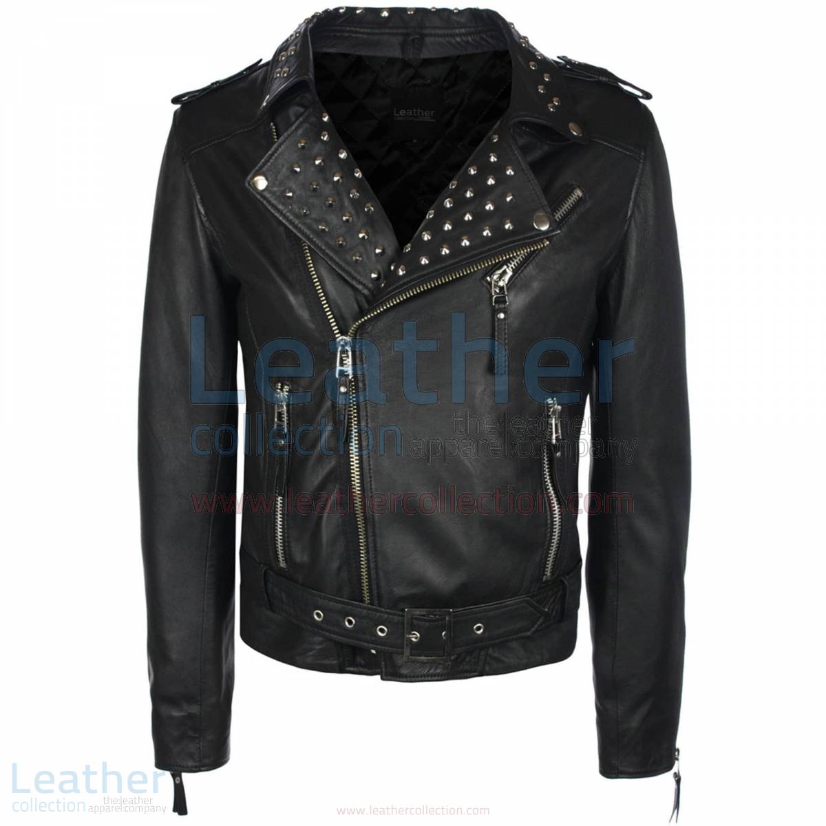 mens leather jacket with collar