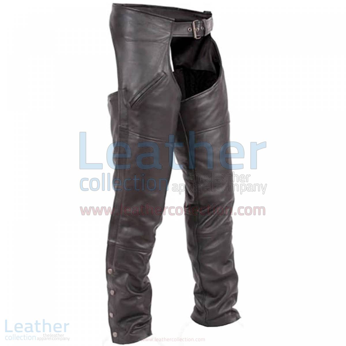 black leather chaps