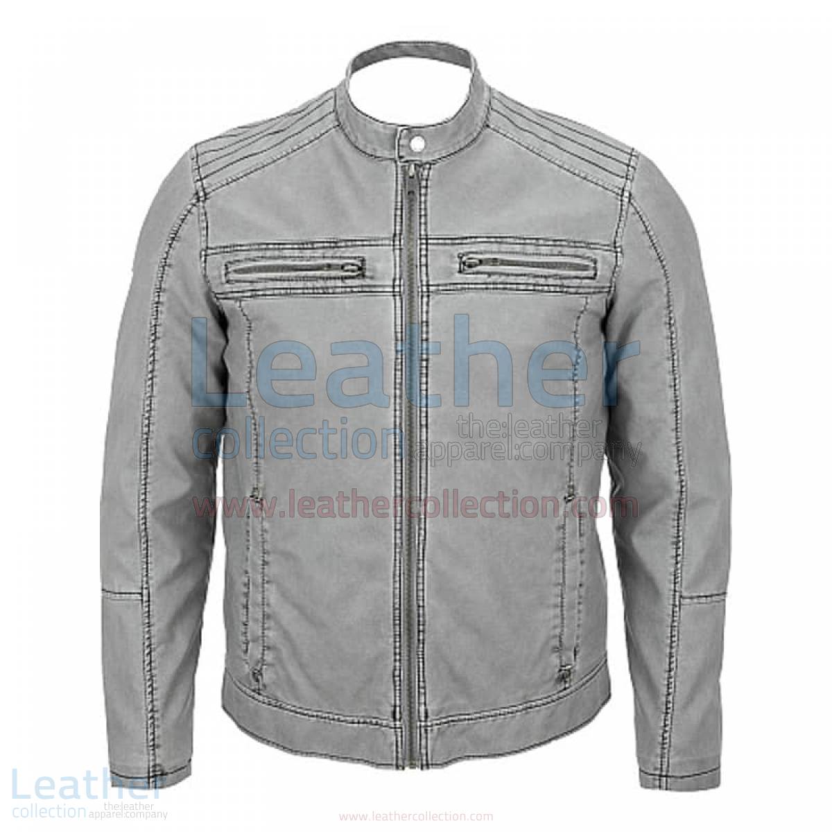 Semi Moto Gray Leather Jacket