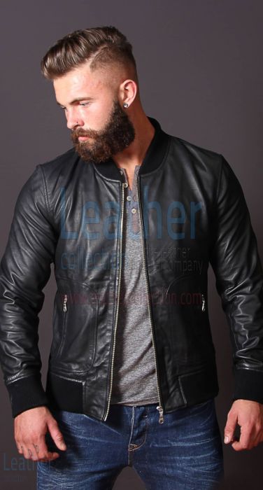 Heritage Leather Jacket For Men opened front view