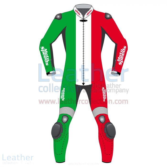Italy Flag Moto Suit Front View