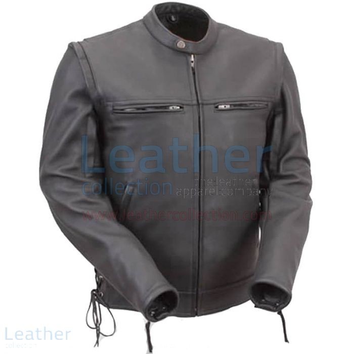 Order Now Leather Moto Jacket with Zip-Off Sleeves for ¥25,648.00 in