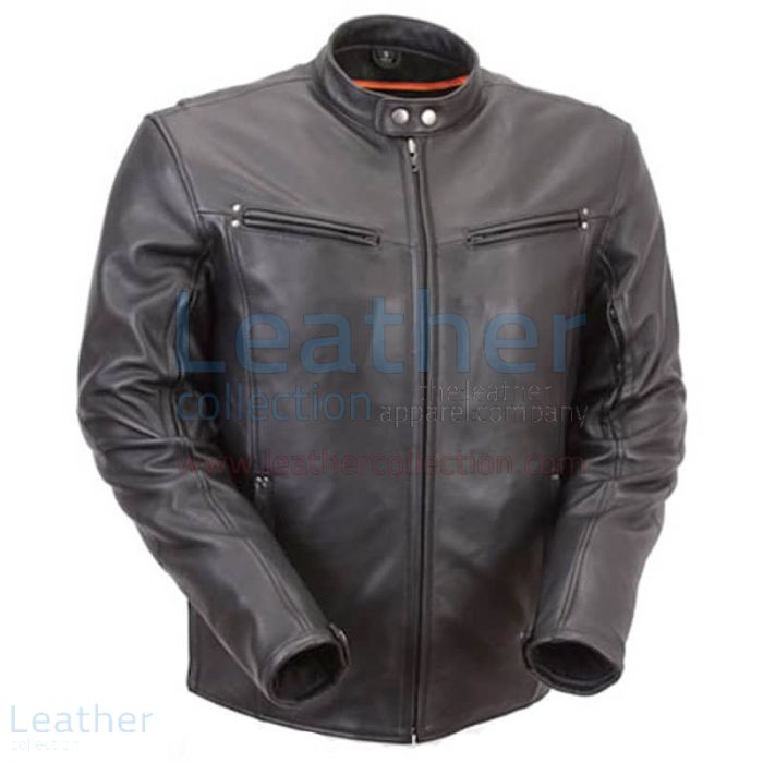 Grab Premium Leather Rider Jacket with Multiple Vents for $190.00