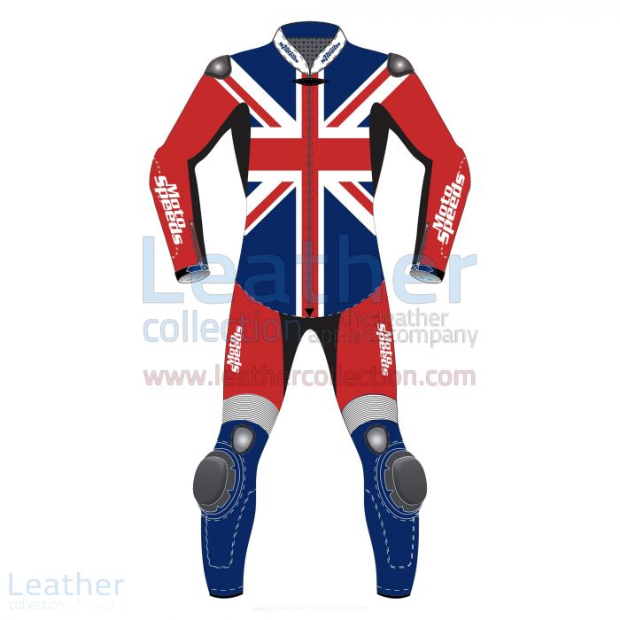 United Kingdom Flag Motorcycle Riding Suit front view