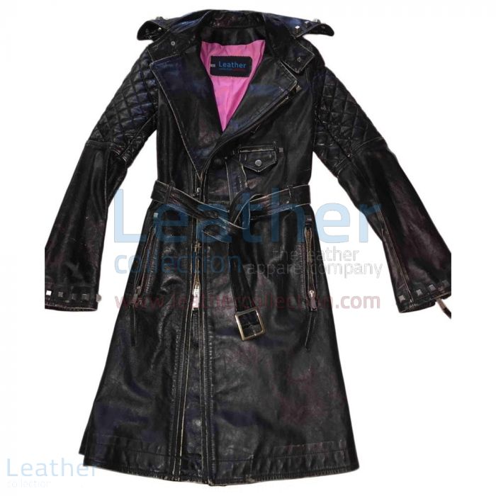 Buy Vintage Leather Belted and Studded Coat Ladies | Ladies Fashion
