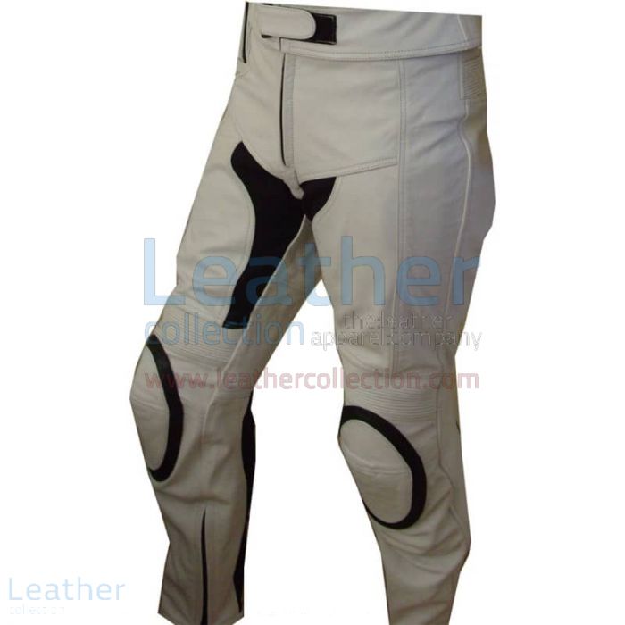 White Motorcycle Touring Pants front view