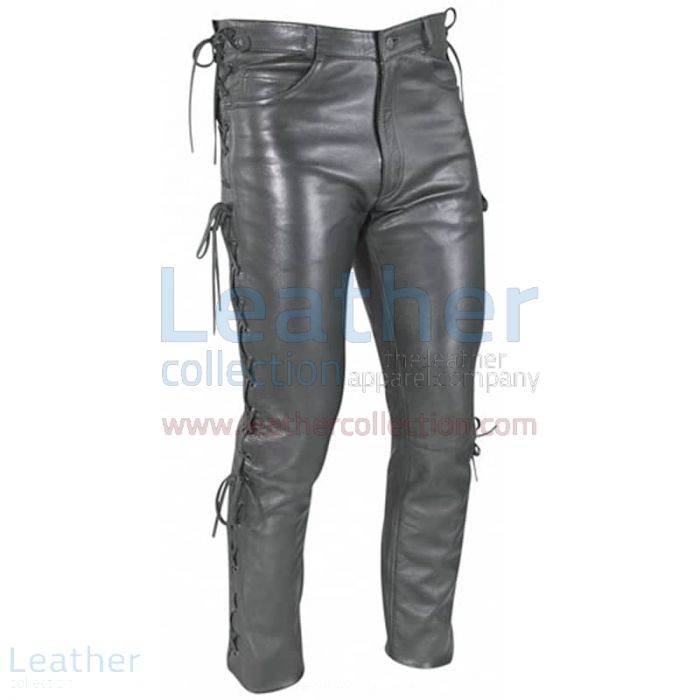 Lace up leather pants