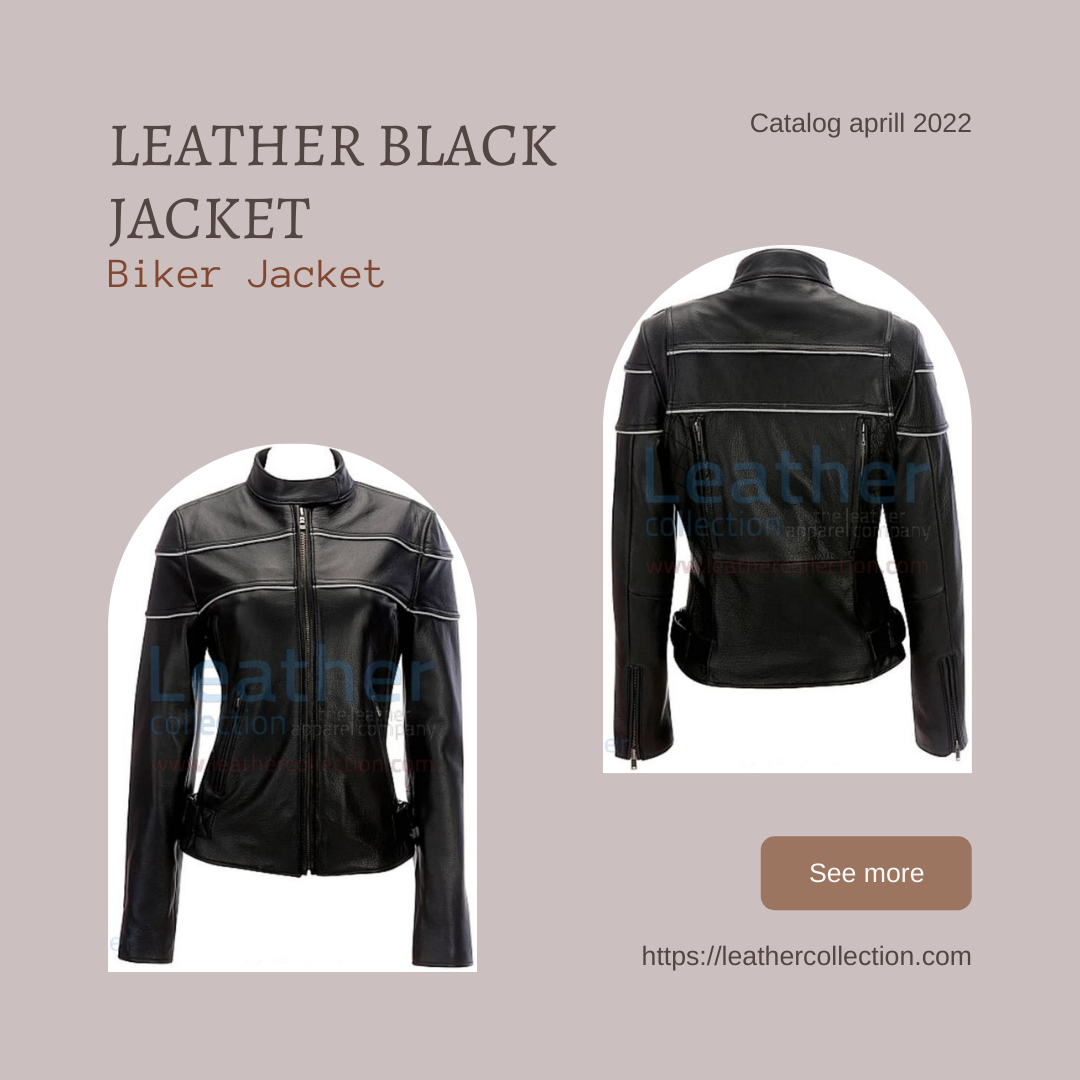 Womens leather biker jacket