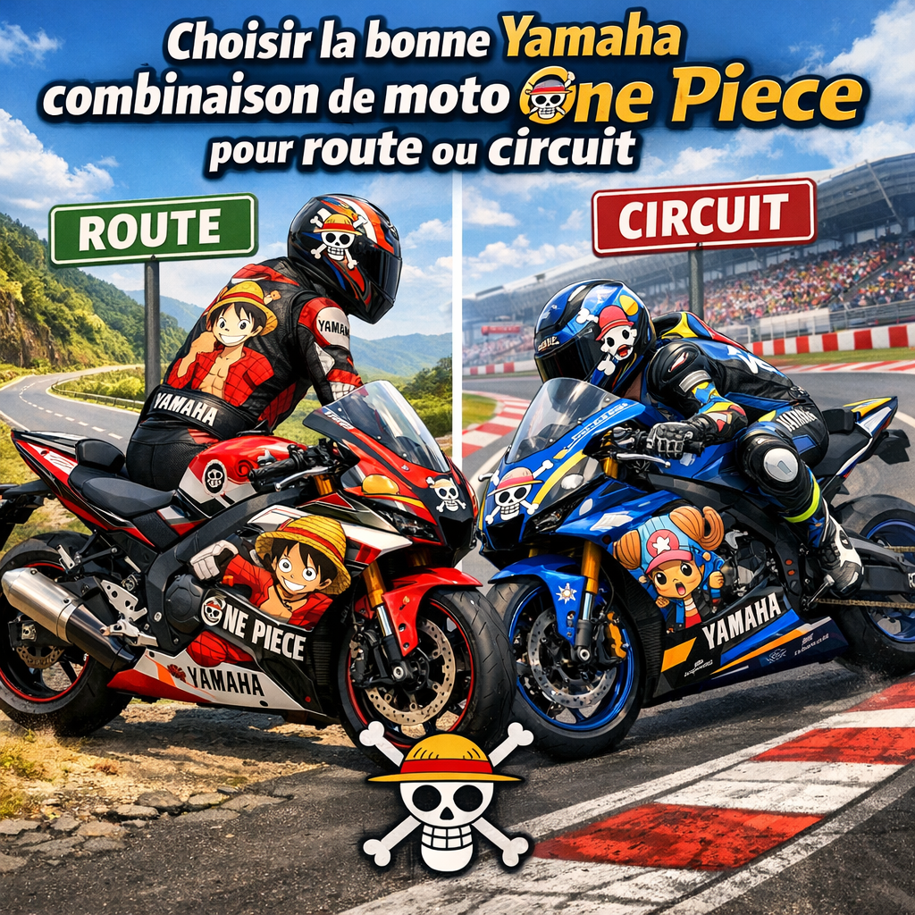 Illustration of Choisir la bonne Yamaha combinaison de moto One Piece pour route ou circuit