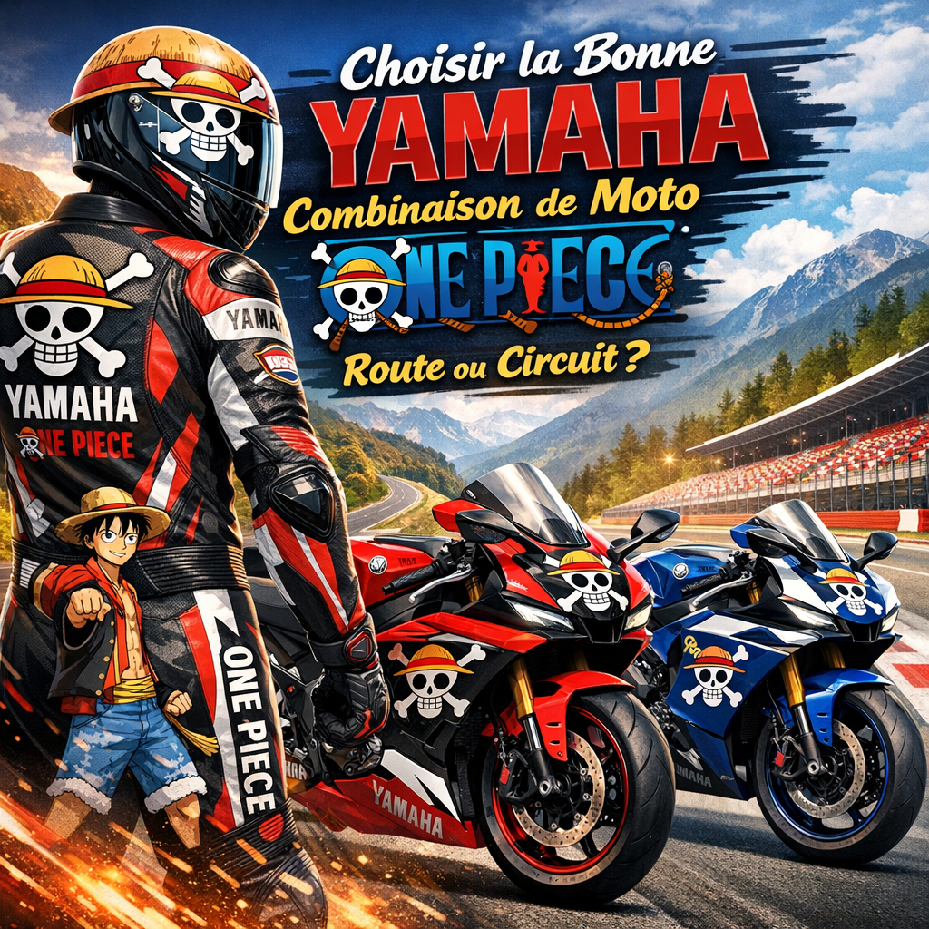 Illustration of Choisir la bonne Yamaha combinaison de moto One Piece pour route ou circuit