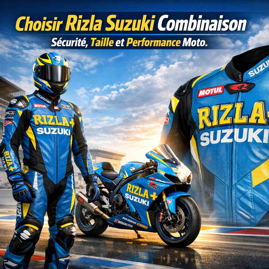Rizla Suzuki Costume de Course Moto illustration for Choisir Rizla Suzuki Combinaison : Sécurité, Taille et Performance Mot