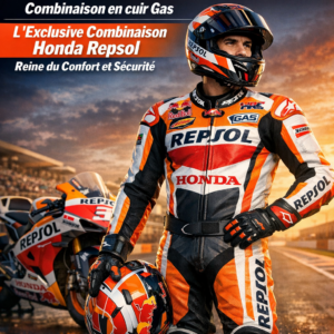 Combinaison en cuir Honda Repsol Gas illustration for Combinaison en cuir Gas : L&rsquo;Exclusive Combinaison Honda Repsol Reine du