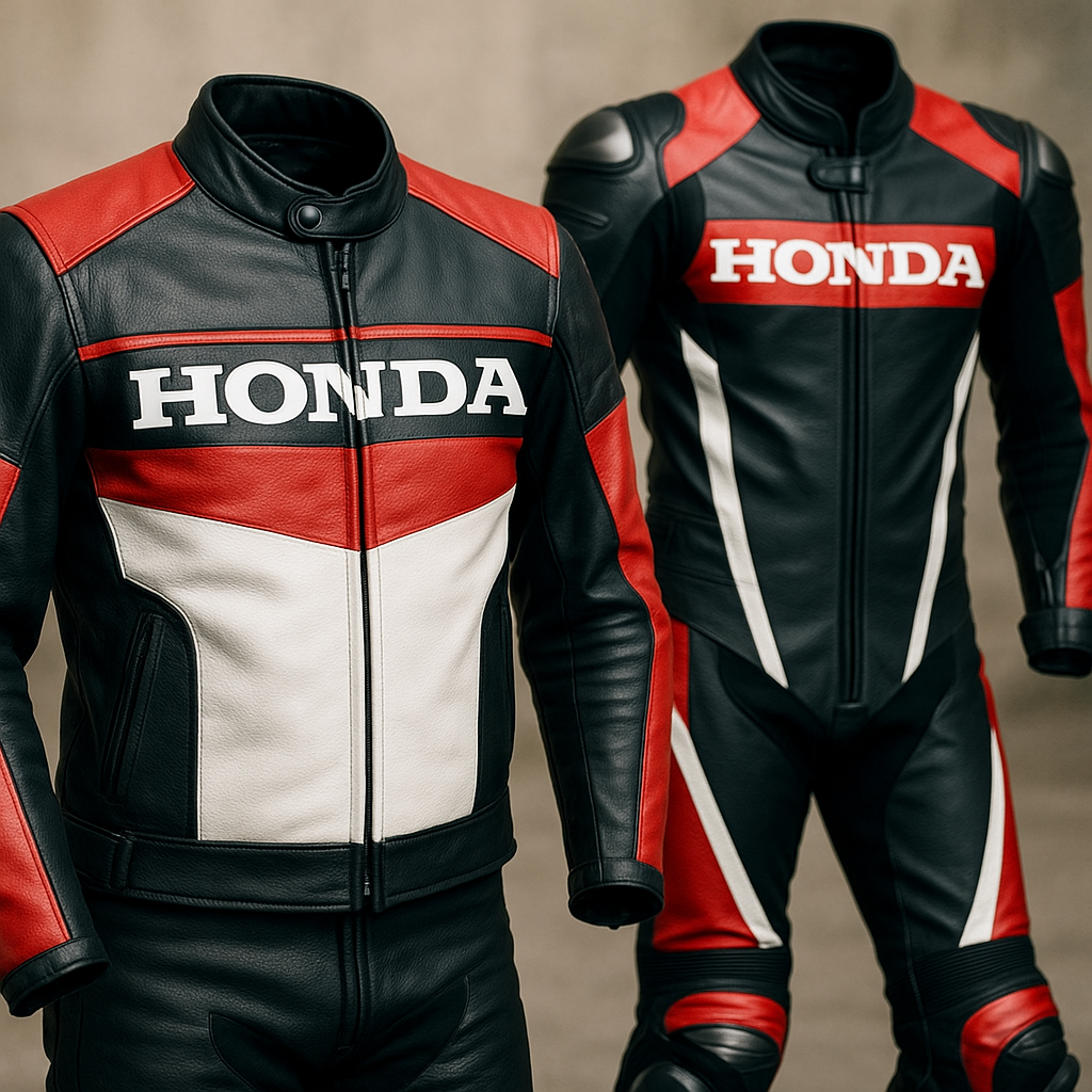 Veste en cuir de moto Honda illustration for Combinaisons en cuir de moto et veste Honda pour style et protection