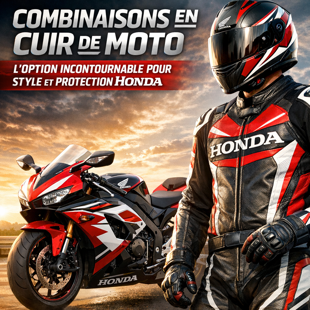 Veste en cuir de moto Honda illustration for Combinaisons en cuir de moto : L'option incontournable pour style et protection