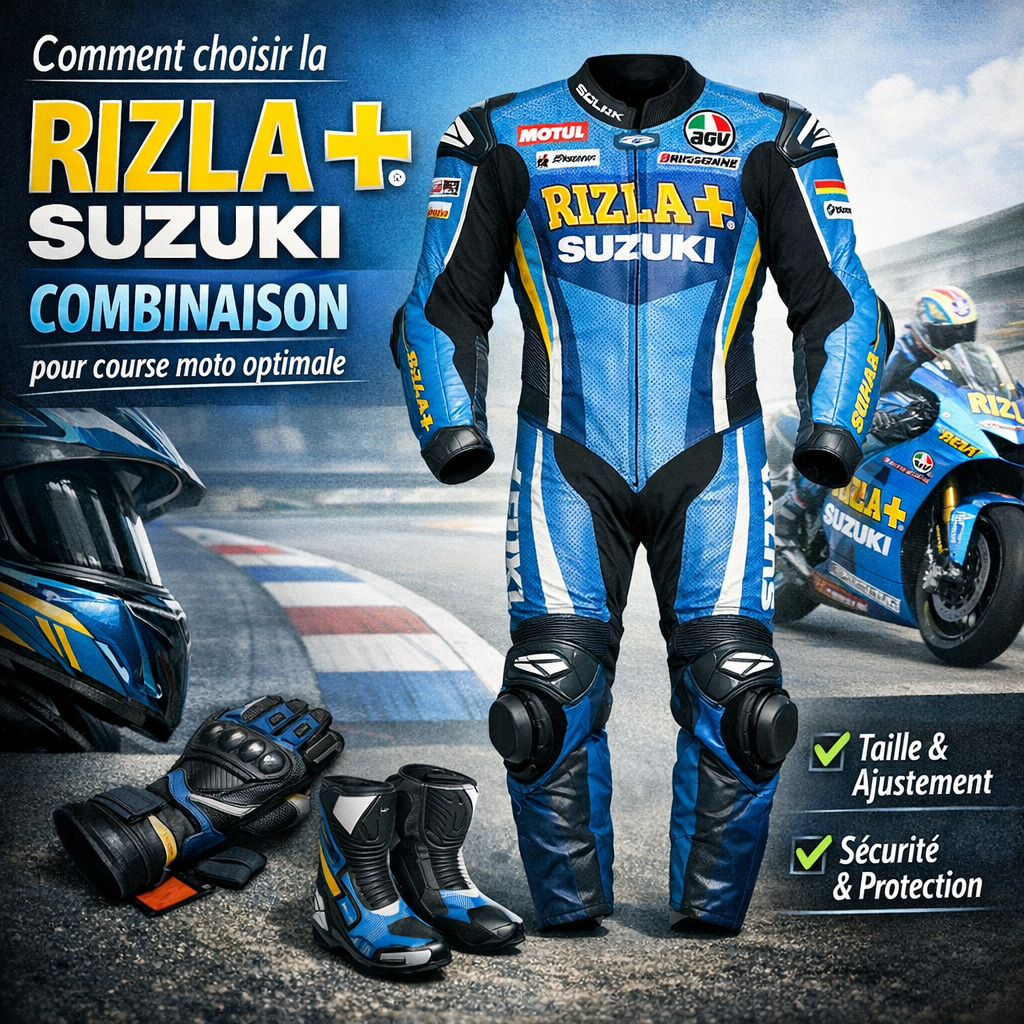 Rizla Suzuki Costume de Course Moto illustration for Comment choisir la Rizla Suzuki Combinaison pour course moto optimale