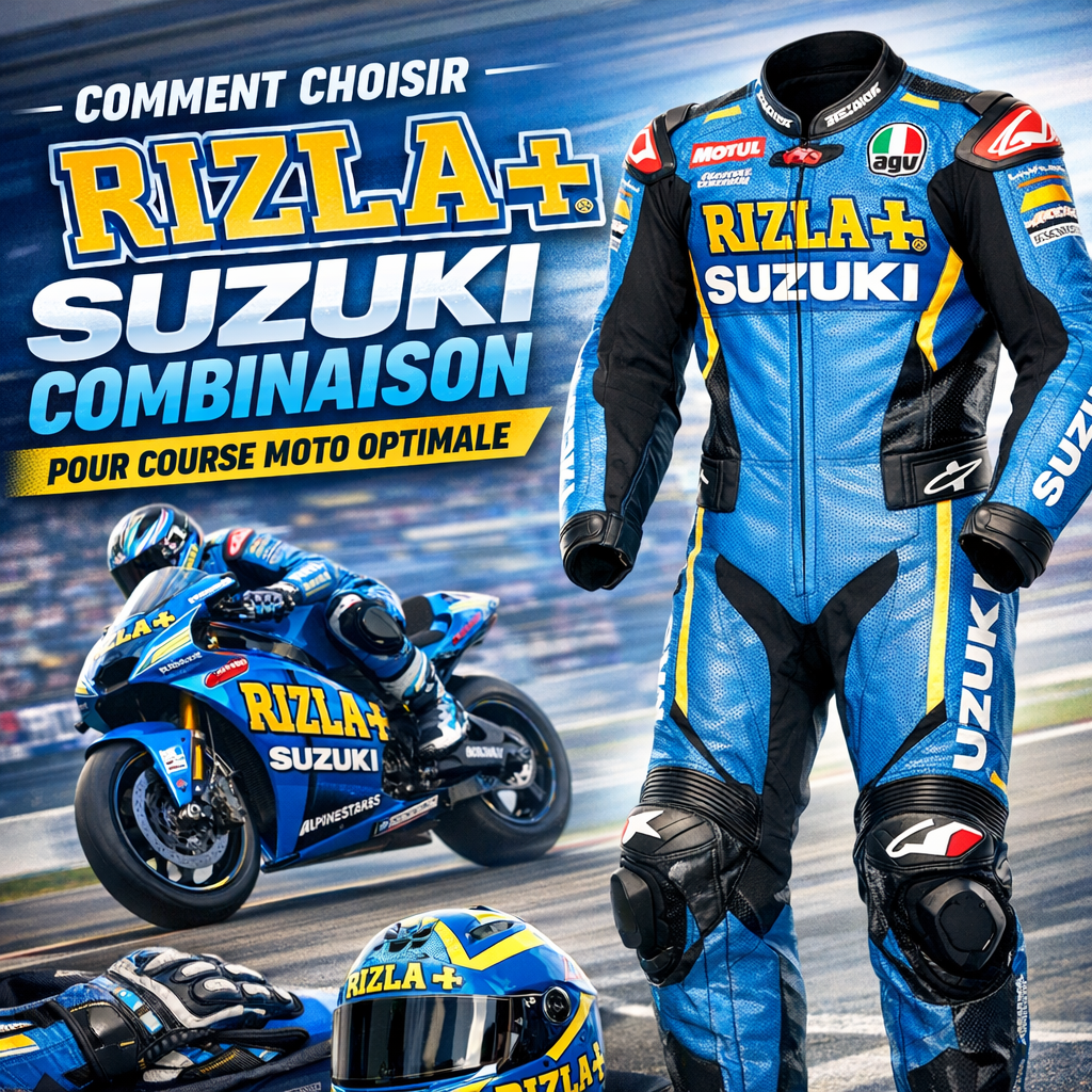 Rizla Suzuki Costume de Course Moto illustration for Comment choisir la Rizla Suzuki Combinaison pour course moto optimale