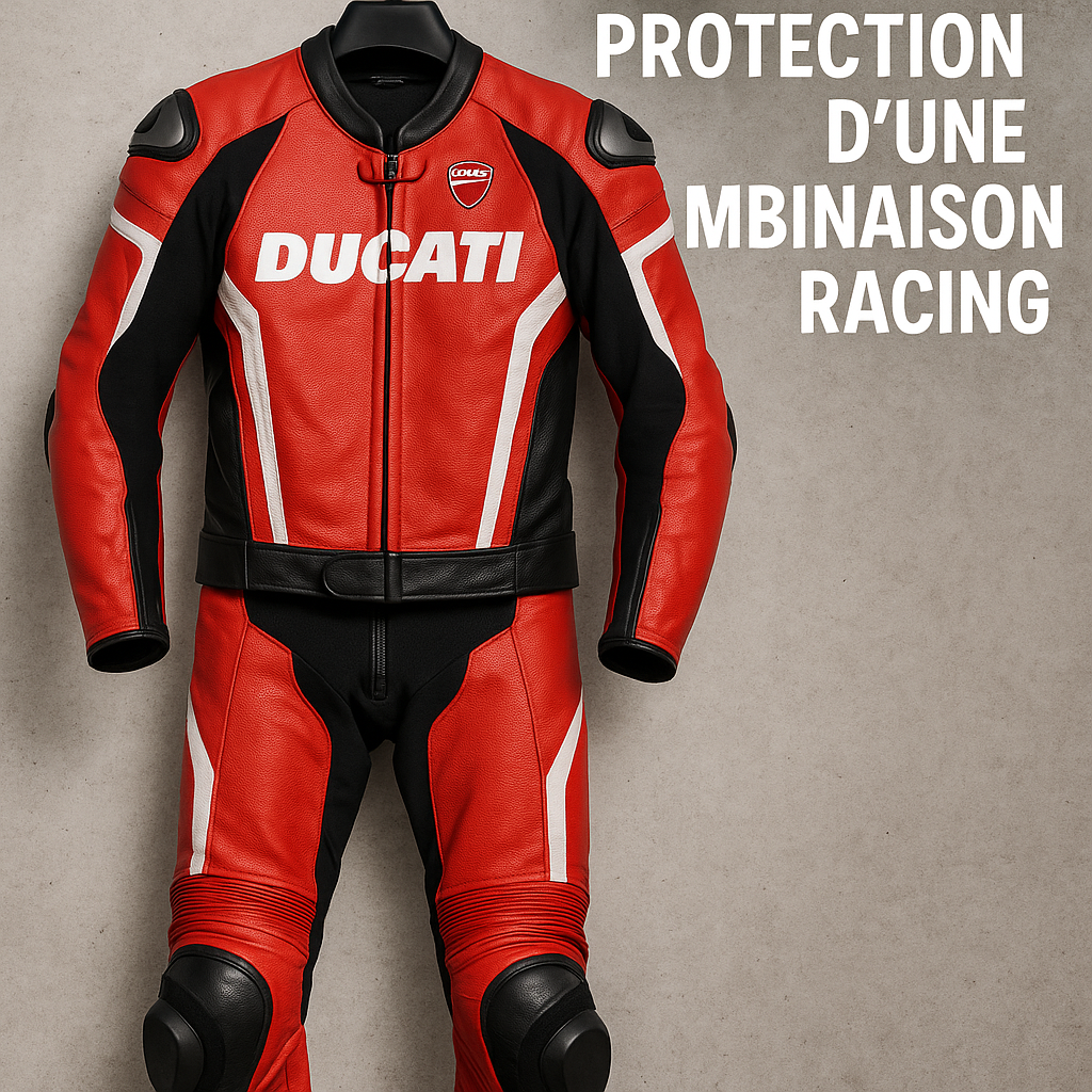 Ducati cuir de moto en 2 pièces illustration for Cuirs de moto 2 pièces Ducati : protection d’une combinaison racing