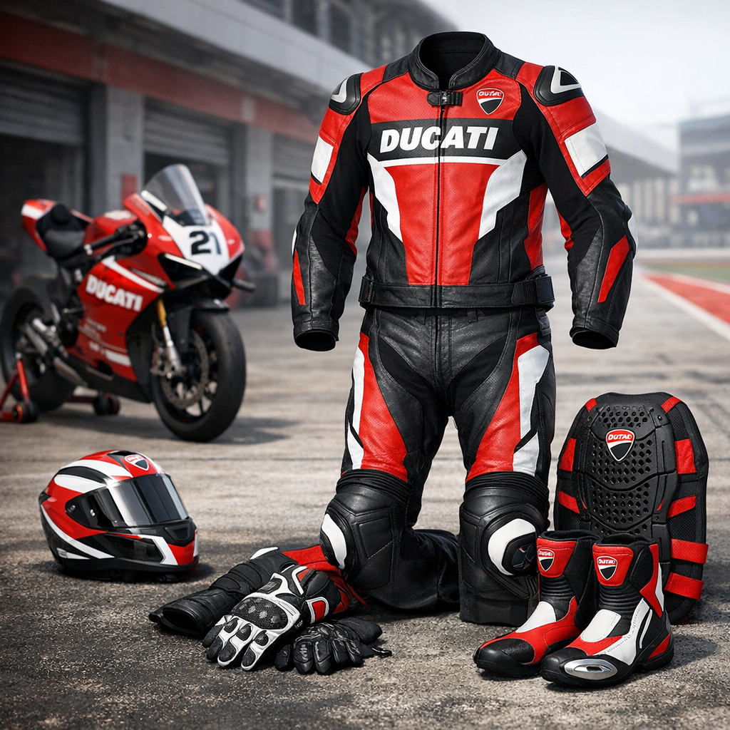Ducati cuir de moto en 2 pi&egrave;ces illustration for Cuirs de moto 2 pi&egrave;ces et protection d&rsquo;une combinaison racing Ducati
